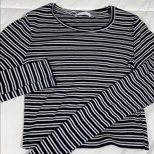 Stripped long sleeve cropped top